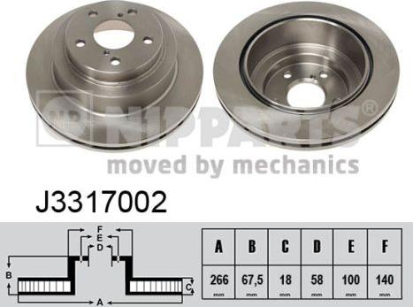 Nipparts J3317002 - Bremžu diski www.autospares.lv