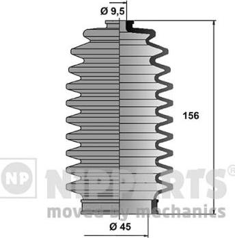 Nipparts J2844004 - Комплект пыльника, рулевое управление www.autospares.lv