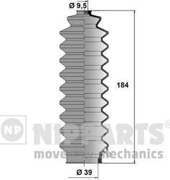 Nipparts J2844001 - Комплект пыльника, рулевое управление www.autospares.lv