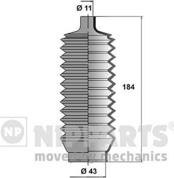 Nipparts J2845000 - Putekļusargu komplekts, Stūres iekārta autospares.lv