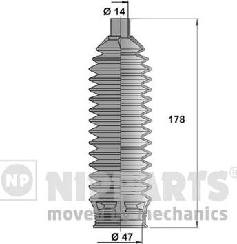 Nipparts J2840504 - Putekļusargu komplekts, Stūres iekārta autospares.lv