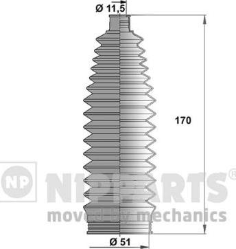 Nipparts J2842029 - Putekļusargu komplekts, Stūres iekārta www.autospares.lv