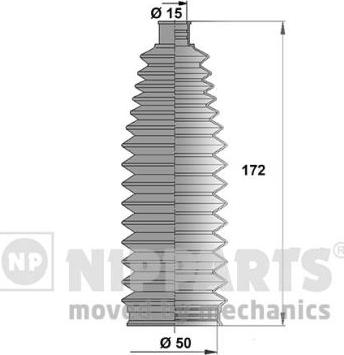 Nipparts J2842023 - Комплект пыльника, рулевое управление www.autospares.lv