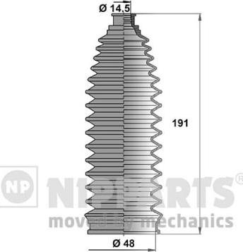 Nipparts J2851008 - Putekļusargu komplekts, Stūres iekārta www.autospares.lv