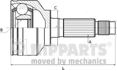 Nipparts J2830502 - Šarnīru komplekts, Piedziņas vārpsta www.autospares.lv