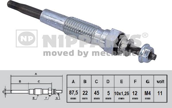 Nipparts N5713018 - Kvēlsvece autospares.lv