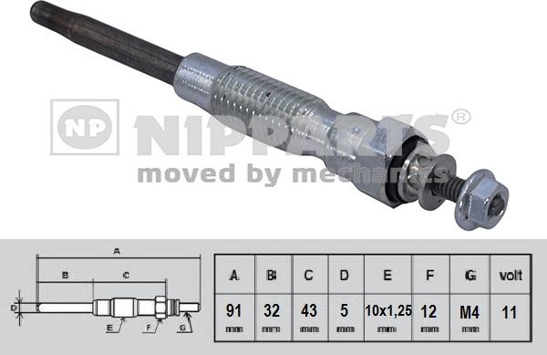 Nipparts N5712029 - Kvēlsvece autospares.lv