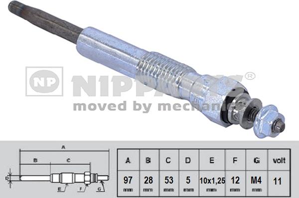 Nipparts N5712028 - Kvēlsvece www.autospares.lv