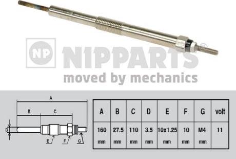 Nipparts N5712027 - Kvēlsvece www.autospares.lv