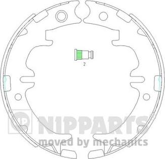 Nipparts N3502083 - Комплект тормозов, ручник, парковка www.autospares.lv