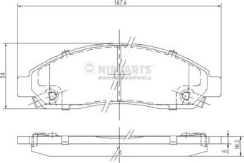 Nipparts N3609010 - Bremžu uzliku kompl., Disku bremzes www.autospares.lv