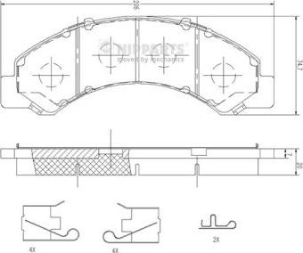 Nipparts N3609013 - Bremžu uzliku kompl., Disku bremzes www.autospares.lv