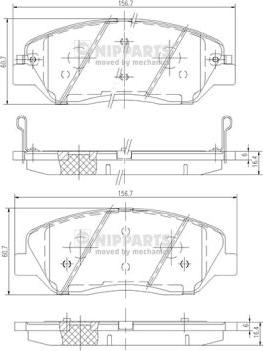 Nipparts N3605051 - Bremžu uzliku kompl., Disku bremzes www.autospares.lv