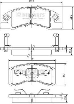 Nipparts N3606021 - Bremžu uzliku kompl., Disku bremzes www.autospares.lv