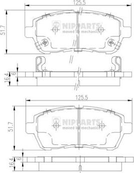 Nipparts N3606022 - Bremžu uzliku kompl., Disku bremzes autospares.lv