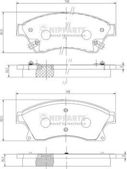 Nipparts N3600914 - Bremžu uzliku kompl., Disku bremzes www.autospares.lv