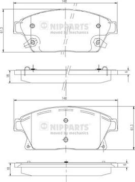 Nipparts N3600915 - Bremžu uzliku kompl., Disku bremzes autospares.lv