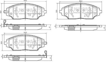 Nipparts N3600918 - Bremžu uzliku kompl., Disku bremzes autospares.lv