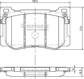 Nipparts N3600549 - Bremžu uzliku kompl., Disku bremzes www.autospares.lv