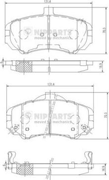 Nipparts N3600544 - Bremžu uzliku kompl., Disku bremzes autospares.lv