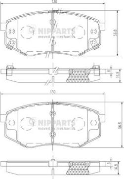 Nipparts N3600545 - Тормозные колодки, дисковые, комплект www.autospares.lv