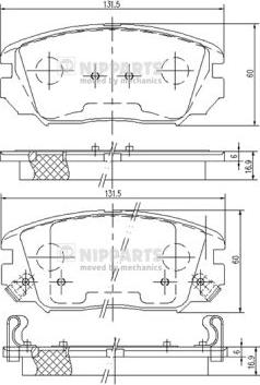 Nipparts N3600543 - Bremžu uzliku kompl., Disku bremzes www.autospares.lv