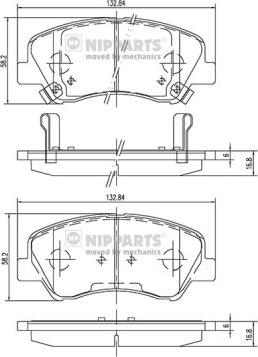 Nipparts N3600550 - Bremžu uzliku kompl., Disku bremzes autospares.lv