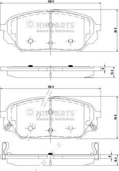 Nipparts N3600551 - Bremžu uzliku kompl., Disku bremzes www.autospares.lv