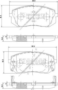 Nipparts N3600330 - Тормозные колодки, дисковые, комплект www.autospares.lv