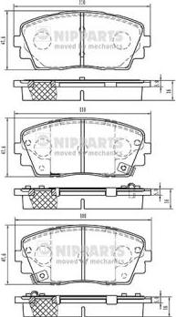 Nipparts N3600332 - Bremžu uzliku kompl., Disku bremzes autospares.lv