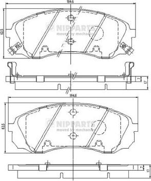 Nipparts N3600329 - Bremžu uzliku kompl., Disku bremzes www.autospares.lv