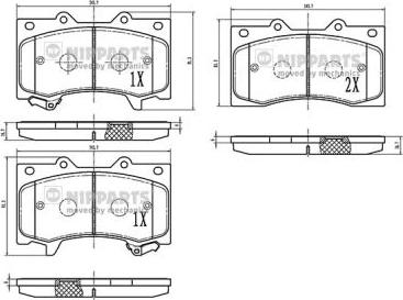 Nipparts N3601109 - Bremžu uzliku kompl., Disku bremzes www.autospares.lv