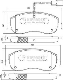 Nipparts N3601105 - Bremžu uzliku kompl., Disku bremzes www.autospares.lv