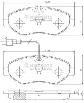 Nipparts N3601100 - Bremžu uzliku kompl., Disku bremzes www.autospares.lv