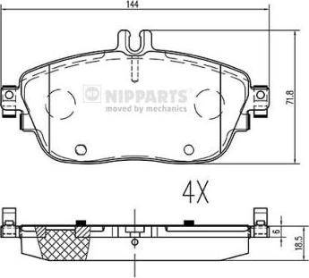 Nipparts N3601114 - Bremžu uzliku kompl., Disku bremzes www.autospares.lv