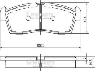 Nipparts N3608032 - Тормозные колодки, дисковые, комплект www.autospares.lv