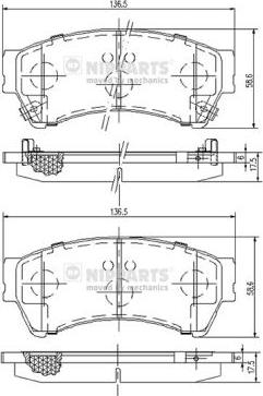 Nipparts N3603071 - Bremžu uzliku kompl., Disku bremzes www.autospares.lv