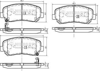 Nipparts N3603073 - Brake Pad Set, disc brake www.autospares.lv