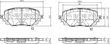 Nipparts N3603077 - Bremžu uzliku kompl., Disku bremzes www.autospares.lv