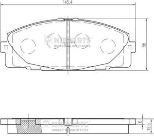 Nipparts N3602144 - Bremžu uzliku kompl., Disku bremzes autospares.lv