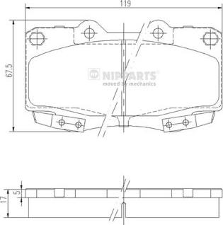 Nipparts N3602145 - Bremžu uzliku kompl., Disku bremzes autospares.lv