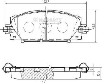 Nipparts N3602148 - Bremžu uzliku kompl., Disku bremzes autospares.lv