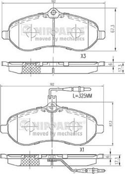 Nipparts N3602153 - Bremžu uzliku kompl., Disku bremzes www.autospares.lv