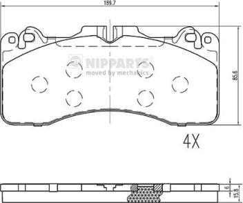 Nipparts N3602152 - Bremžu uzliku kompl., Disku bremzes www.autospares.lv