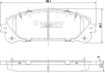 Nipparts N3602139 - Bremžu uzliku kompl., Disku bremzes www.autospares.lv