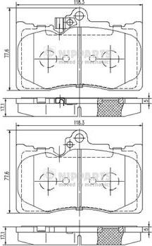 Nipparts N3602134 - Bremžu uzliku kompl., Disku bremzes www.autospares.lv