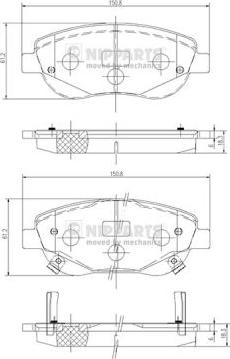 Nipparts N3602135 - Bremžu uzliku kompl., Disku bremzes www.autospares.lv