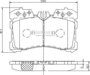 Nipparts N3602131 - Bremžu uzliku kompl., Disku bremzes www.autospares.lv