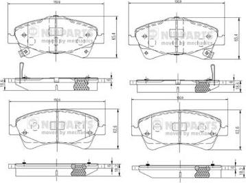 Nipparts N3602133 - Bremžu uzliku kompl., Disku bremzes www.autospares.lv