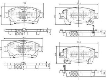 Nipparts N3602132 - Bremžu uzliku kompl., Disku bremzes autospares.lv